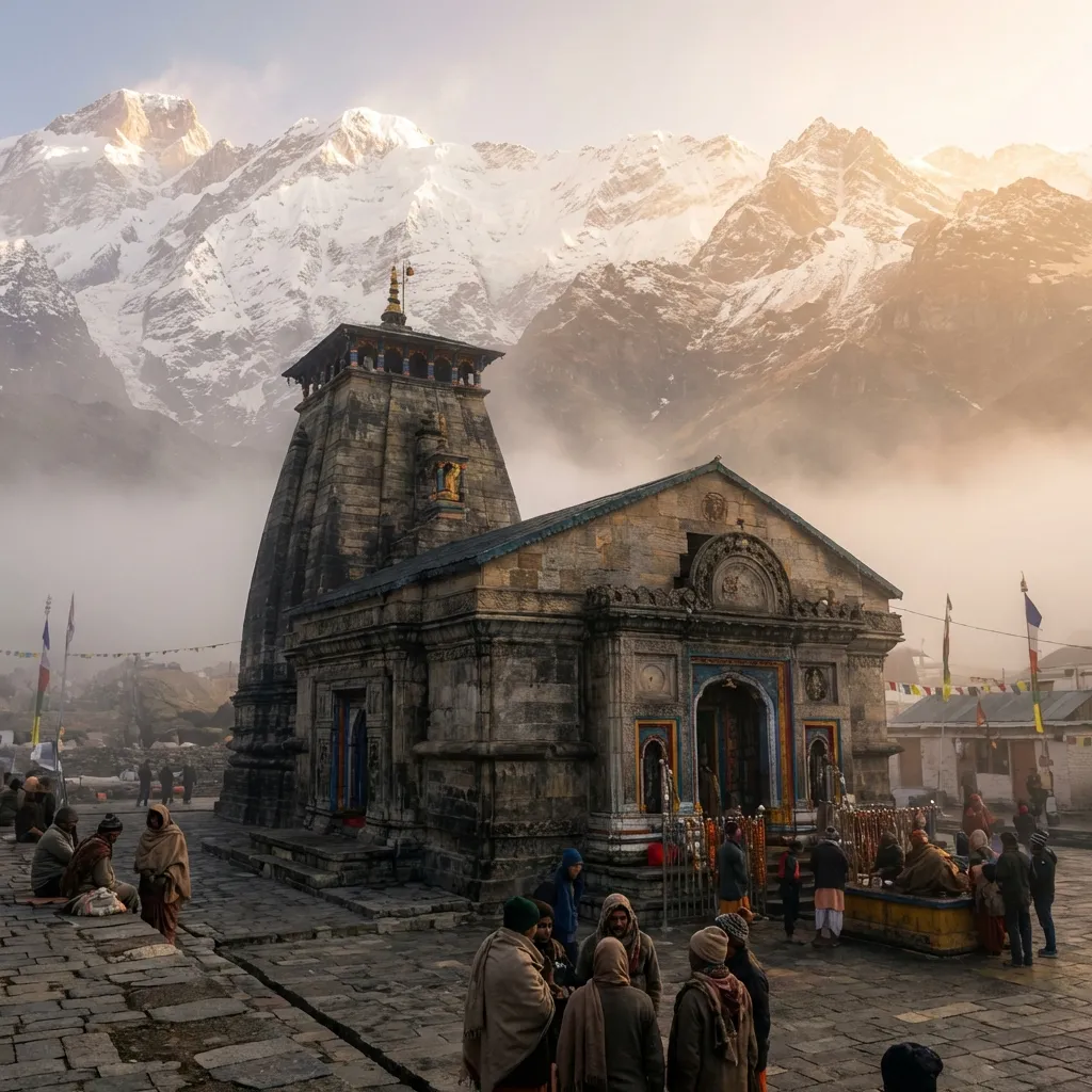 Peaceful view of Himalayan peaks during Char Dham Yatra 2026